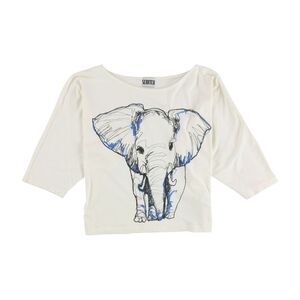 Scratch Womens Elephant Graphic T-Shirt, ivory, M
